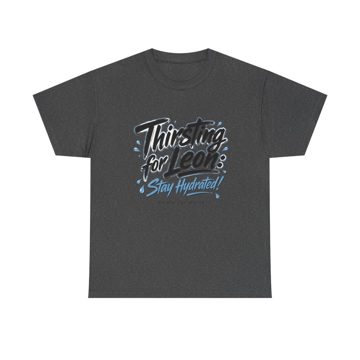 Resident Evil Requiem "Thirsting for Leon: Stay Hydrated!" Unisex Tee - alternate angle 3, merchandise