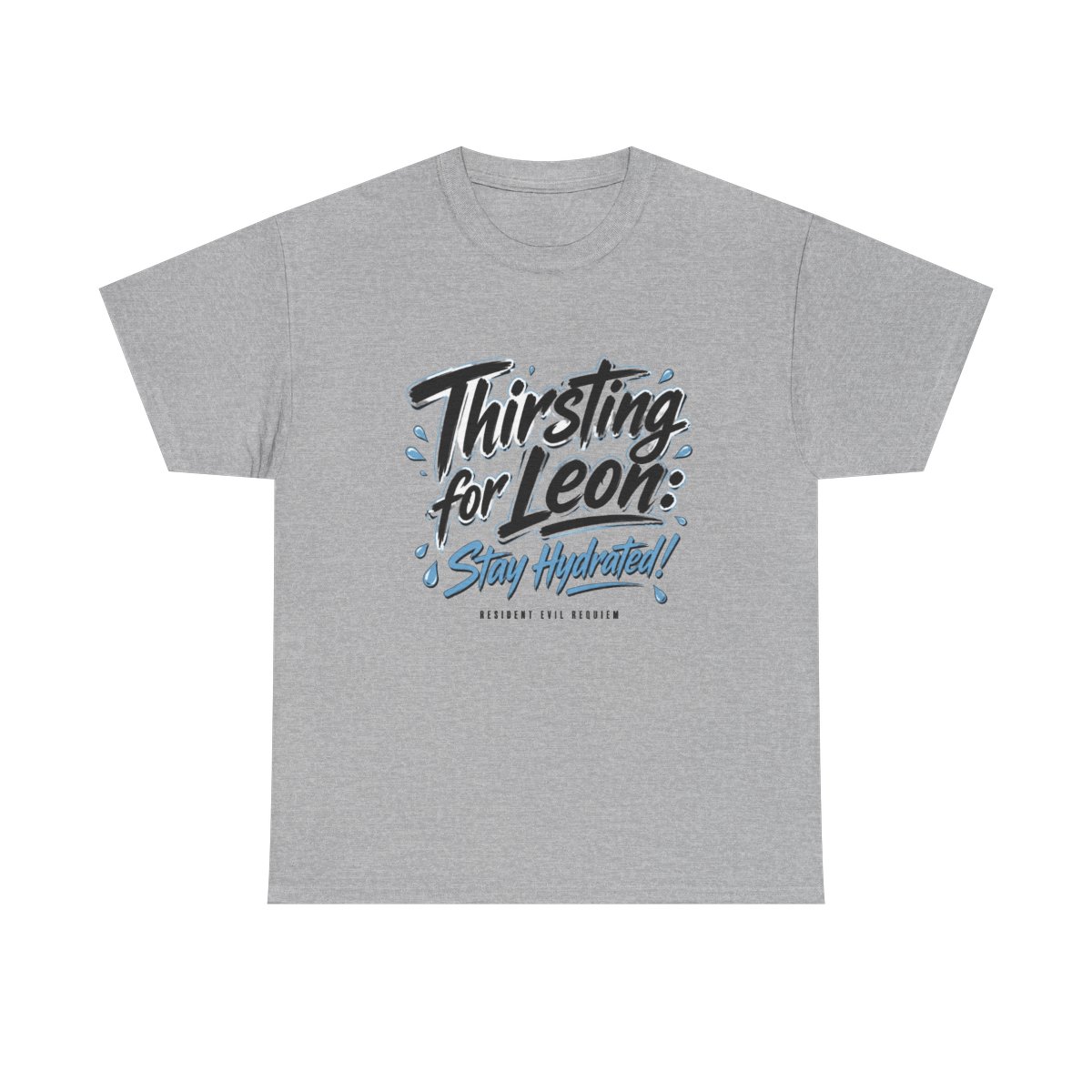 Resident Evil Requiem "Thirsting for Leon: Stay Hydrated!" Unisex Tee - alternate angle 2, merchandise
