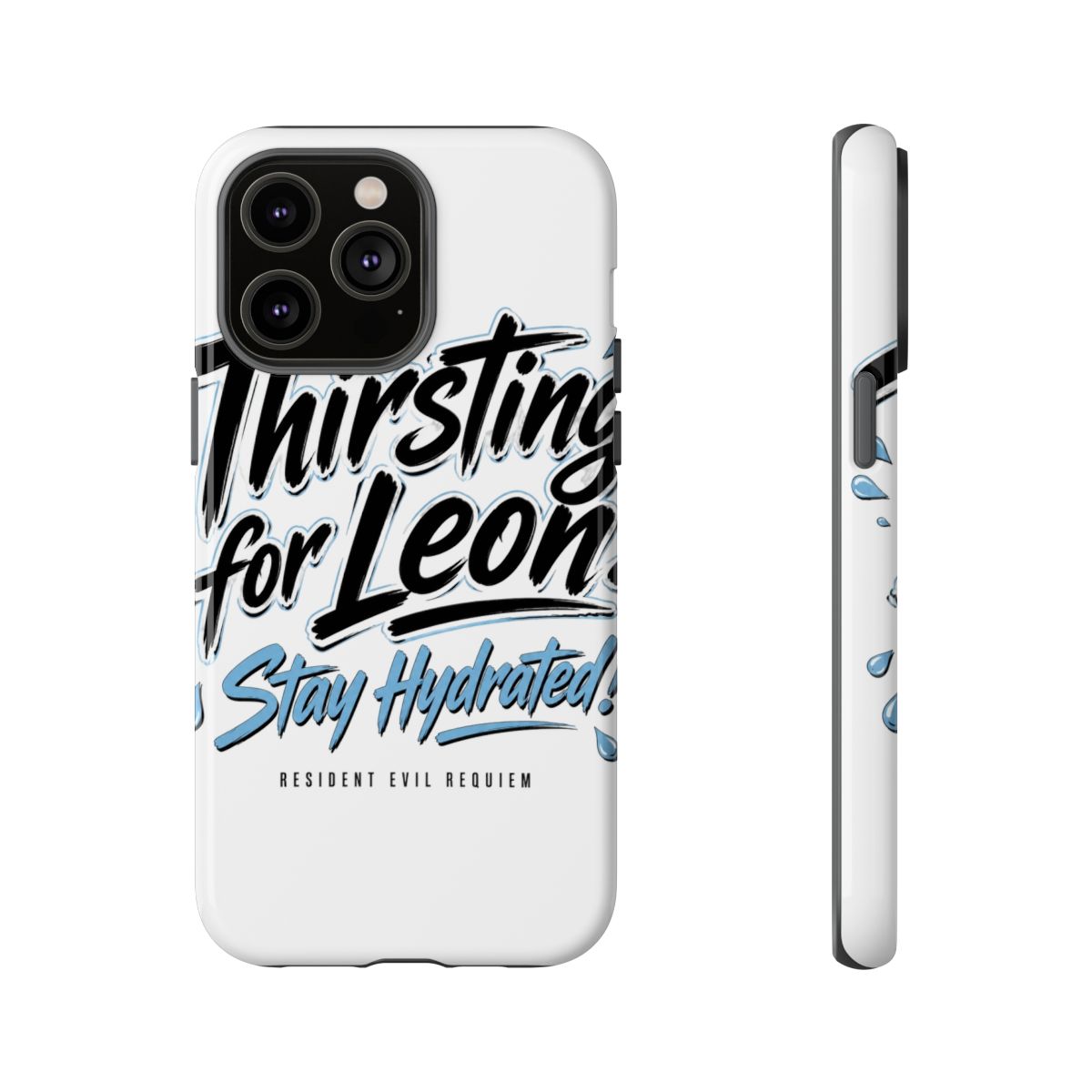 Resident Evil Requiem "Thirsting for Leon: Stay Hydrated!" Phone Case - alternate angle 5, merchandise