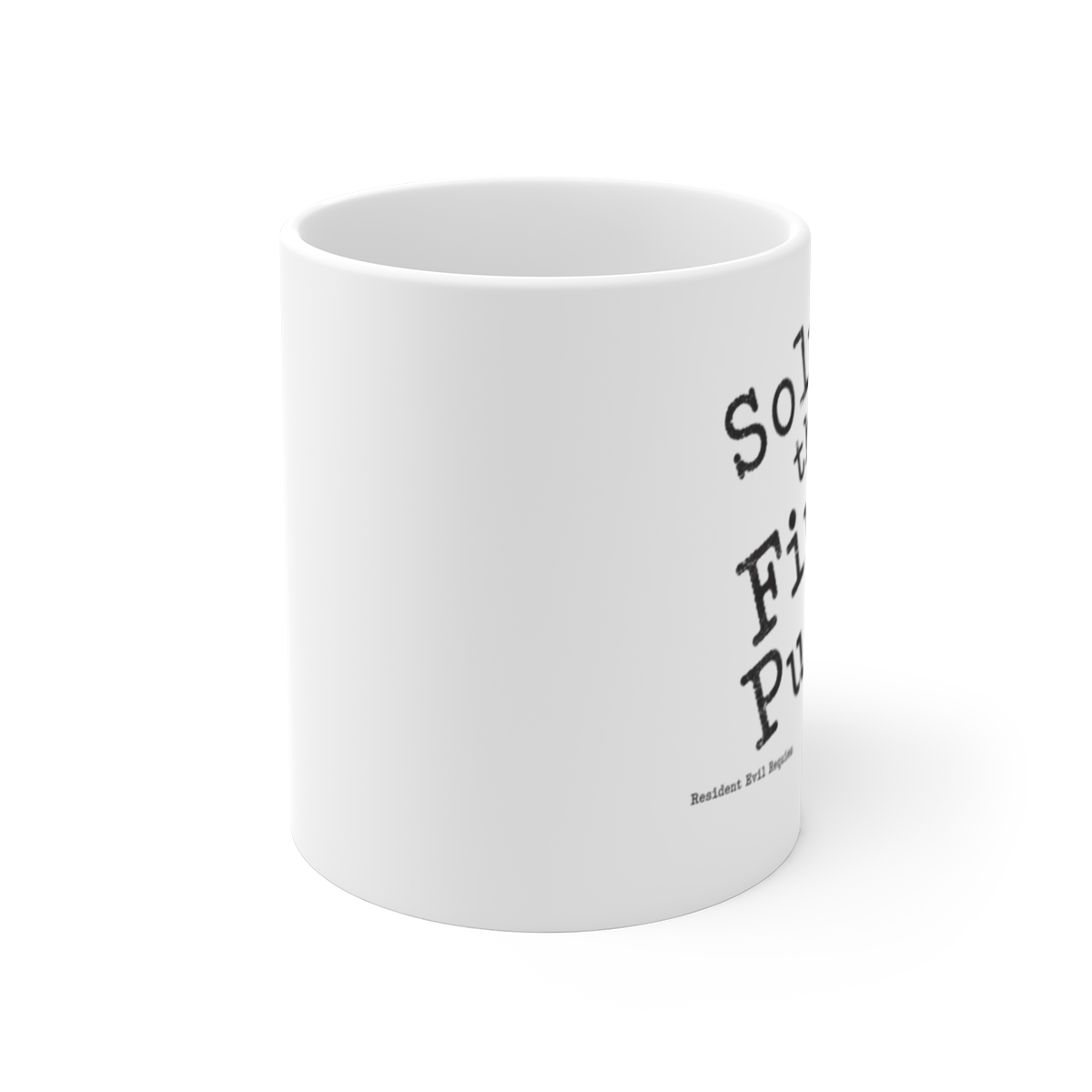 Resident Evil Requiem "Solve the Final Puzzle" White Mug - alternate angle 1, merchandise