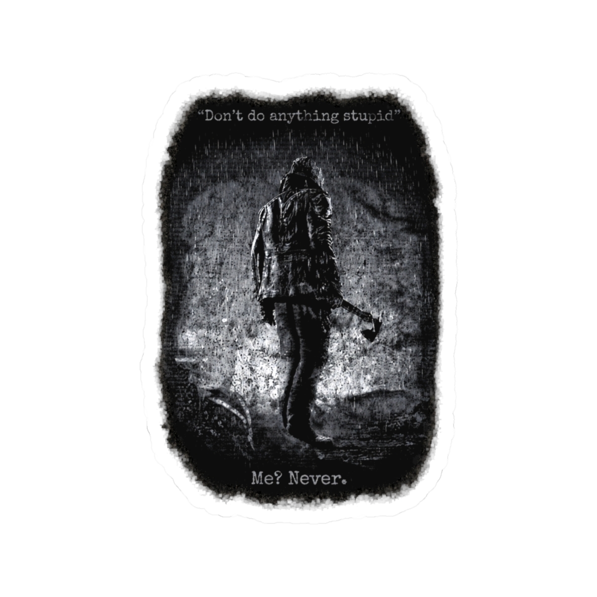 Resident Evil 9 Requiem Leon Kennedy Distressed Sticker | Resident Evil Requiem - alternate angle 1, merchandise